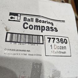 Charles Leonard Inc. Ball Bearing Compass, Silver, 12" diameter Lot Of 12, NEW