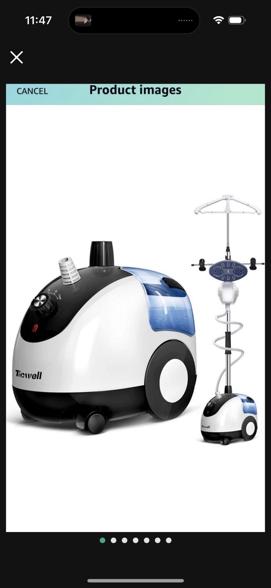 TICWELL Professional Steamer for Clothes, 1600 Watt Powerful Garment Steamer 20s Fast Heating with 4 Steam Levels, 2.4 Liter(81 fl.oz.)Water Tank 90 M