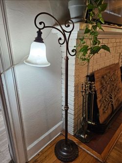 Art Deco Style Ornate Scroll Arm Standing Floor Lamp