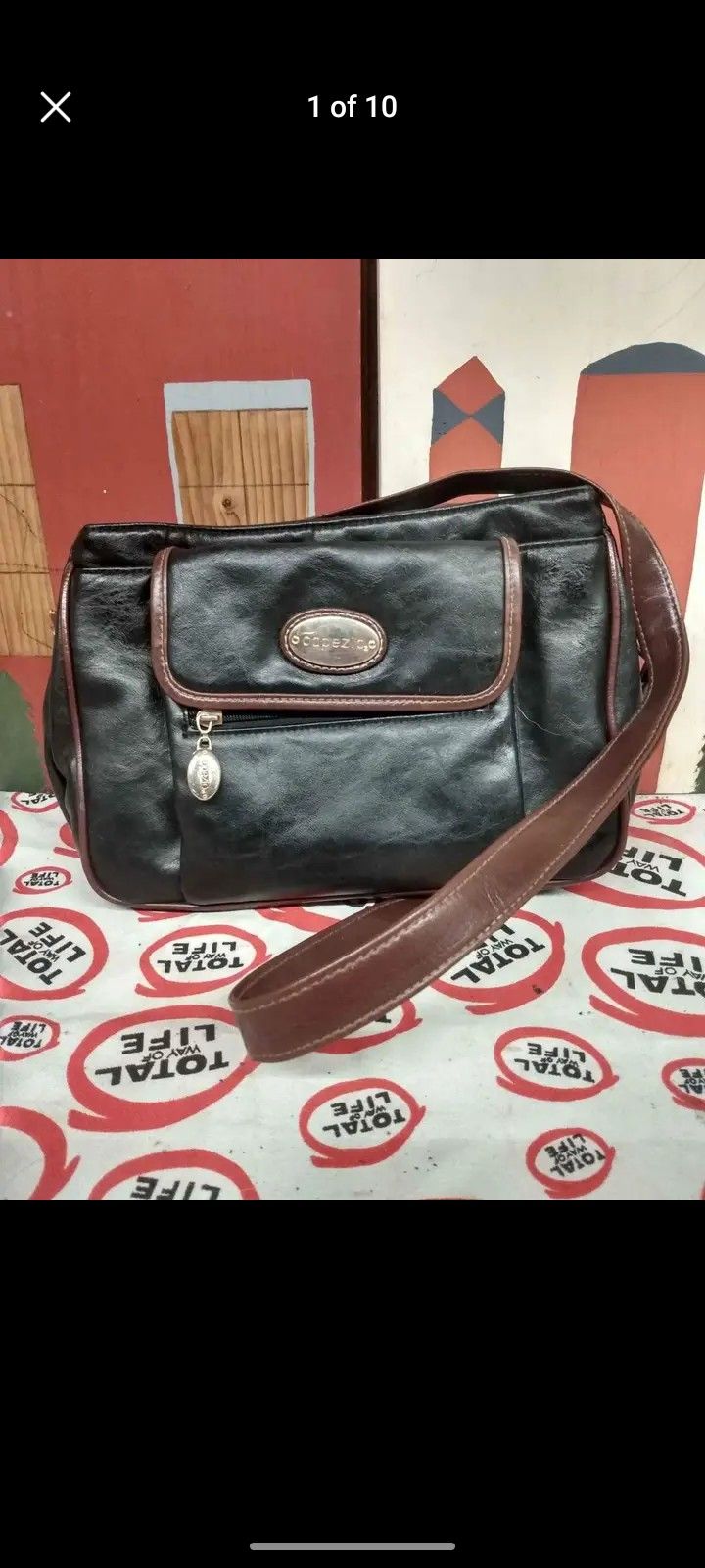 Capezio Leather Purse Medium Size Crossbody Strap Adjustable Snap Flap
