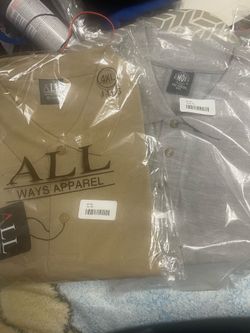 4x gray & beige polo shirts