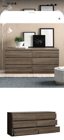 6 drawer 60.55” Wide double dresser