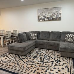 Like New Sofa Sectional with Pillows and Matching Dining Set with 6 Chairs