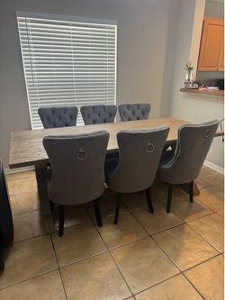 Dining table set with 6 chairs