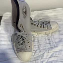 Light gray high top Converse  