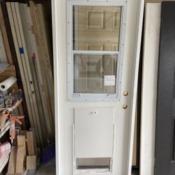 New Entry/ Back Door With Window That Open And Doggie Door 32ā Fiberglass