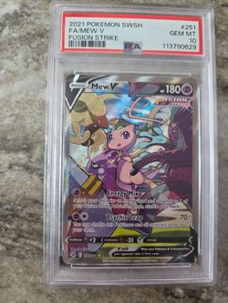 PSA 10 2021 POKEMON SWORD & SHIELD FUSION STRIKE #251 FULL ART/MEW V