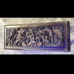 STUNNING Mid Century Hand Carved Oriental Coffee Table