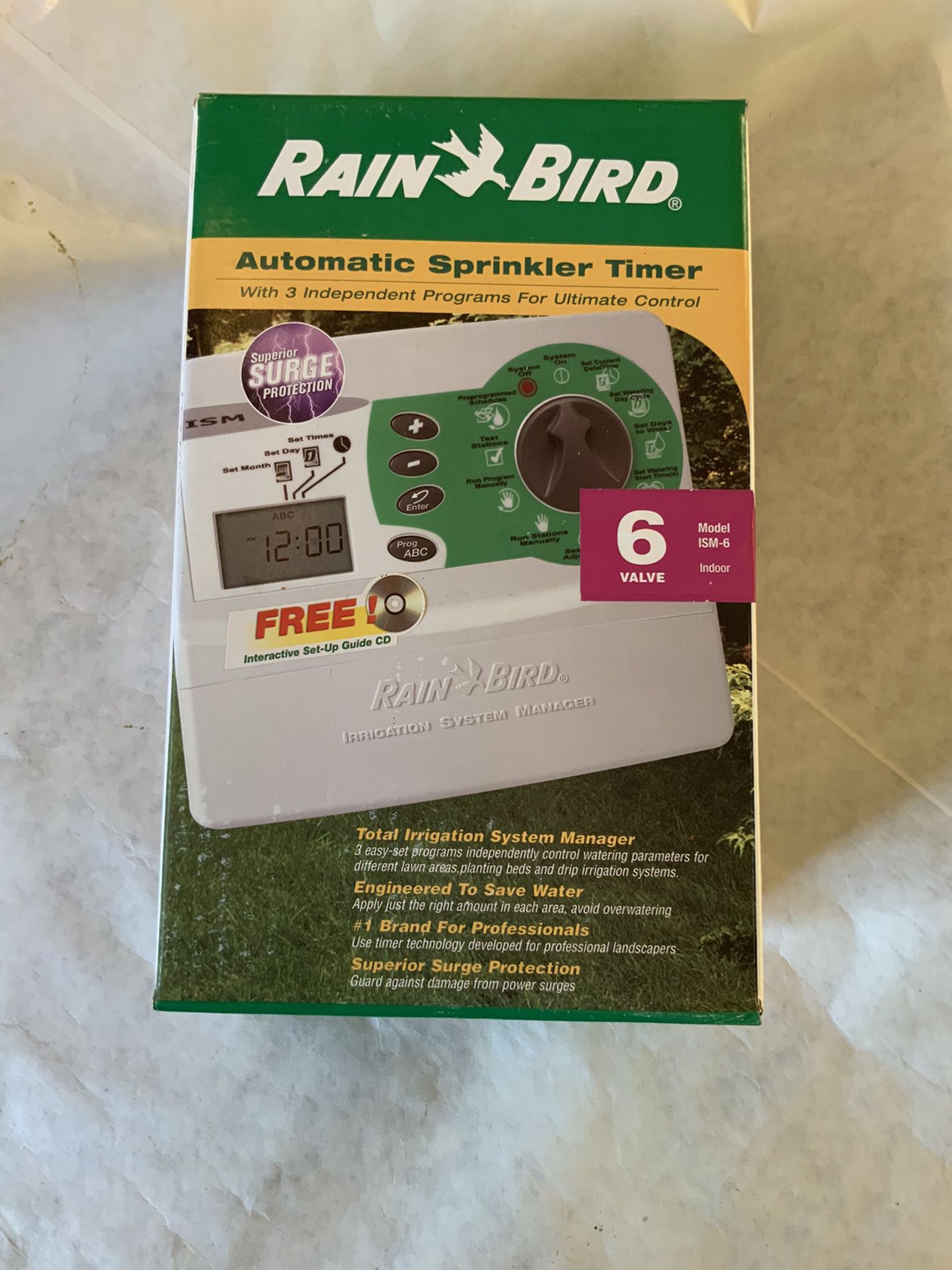 Rain Bird Brand 6 zone Irrigation system sprinkler control