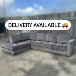 Ashley Furniture Dark Grey/Gray 2 Piece Sectional Couch Sofa - 🚚 DELIVERY AVAILABLE 