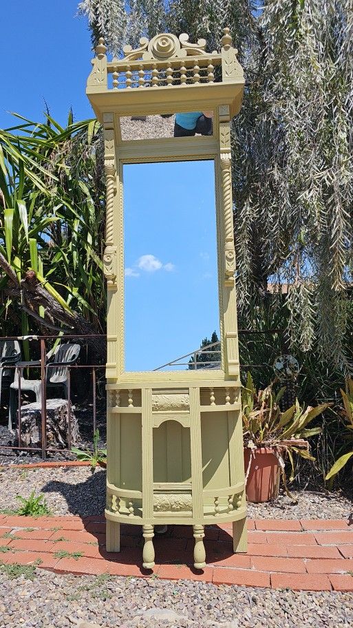 Antique 1860s Empire Period Tall Foyer Entryway Mirror