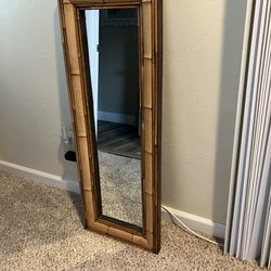 Mirror With Bamboo Edging