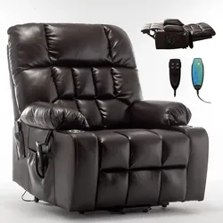 New Power Recliner Chair for Big and Tall Man 400 LBS, 25.5" Extra Wide Electric Lift Chair with Heat and Massage, Lay Flat Recliner Living Room Sofa,
