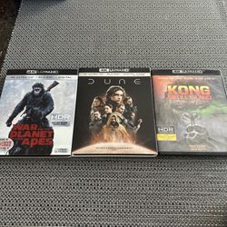 4K Ultra HD Movies Lot Kong Dune Planet Of The Apes