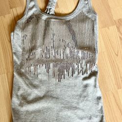Grey Sexy Top With Sequins Front 