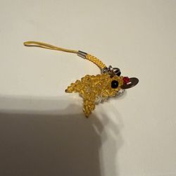 Yellow Crystal Bird Charm/Keychain