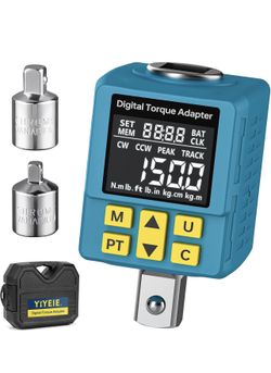 1/2" Digital Torque Adapter, (±1% Accuracy, 7.4-150Ft-lb) Digital Torque Wrench Adapter for Auto, with Upgrade Color Display, Versatile Meter - Smart