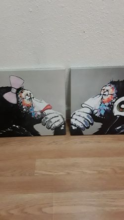4 Dj Monkey Art Canvas 12in.x12in.