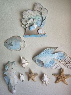 Quality Hand-crafted coastal metal and wood wall decor