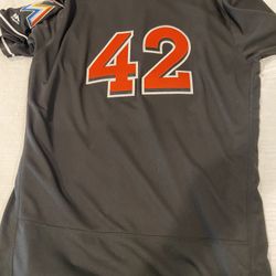 Kyle Barraclough Game Used Marlins Jackie Robinson Day Jersey 42