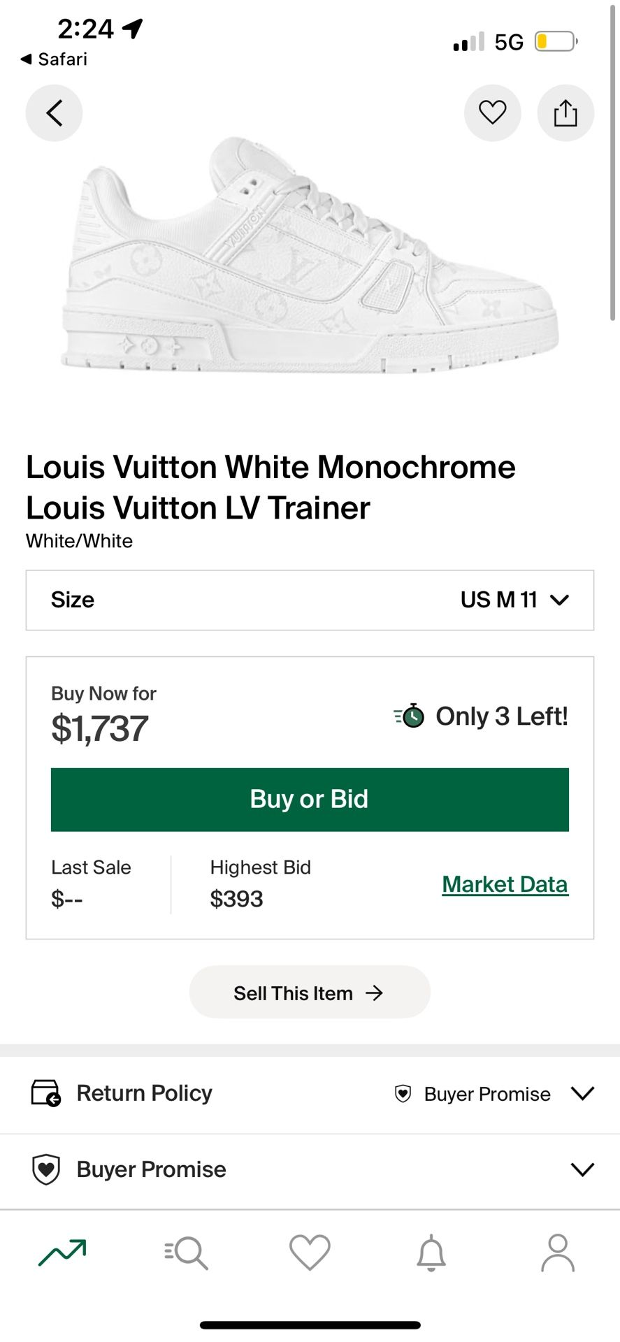Louis Vuitton White Monochrome Louis Vuitton LV Trainer