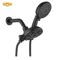 Boyel Living
5-Spray Patterns with 2.5 GPM 4.72 in. Wall Mount Dual Shower Heads in Matte Black (Valve and Handle Trim Not Included)