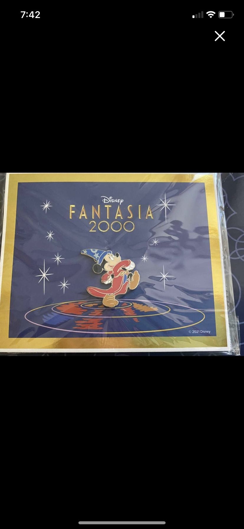 New Exclusive Disney Mickey Fantasia Trading Pin & Certificate 