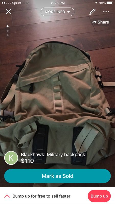 Blackhawk military backpack