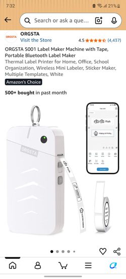 ORGSTA S001 Portable Bluetooth Label Maker