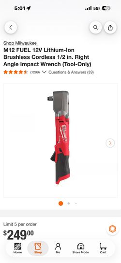 Milwaukee right angle impact 3/8