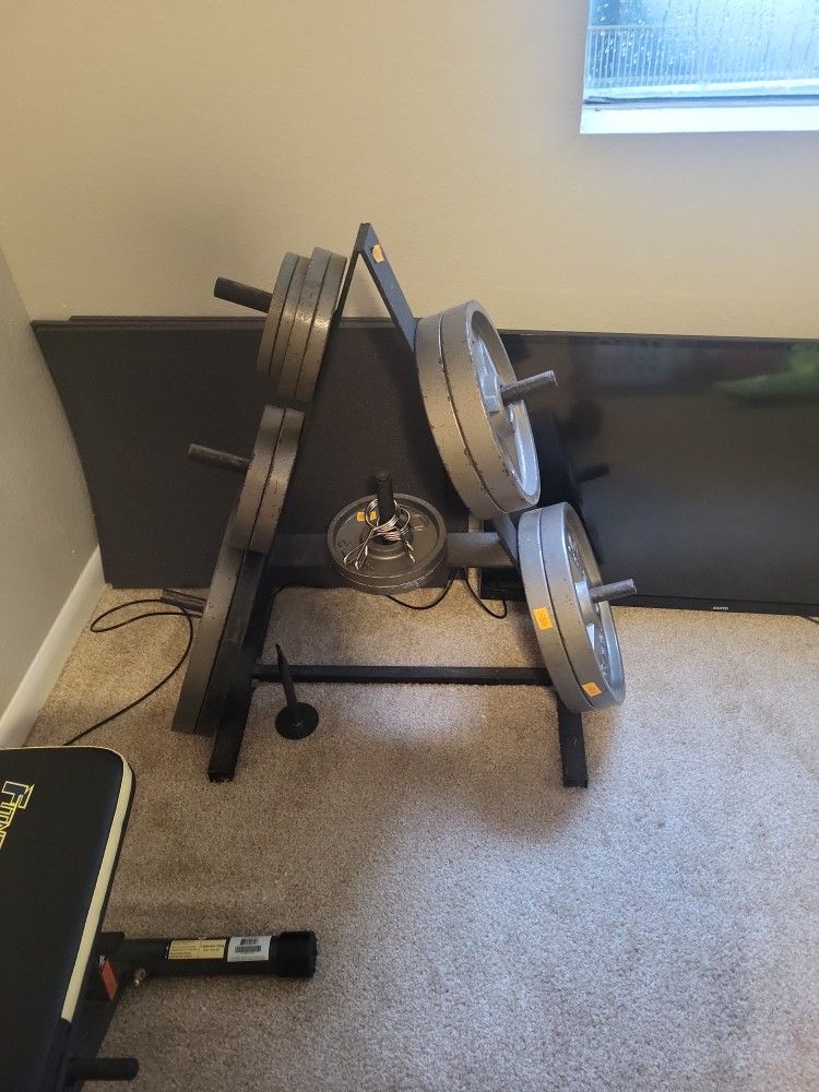 Weights With Weight Rack