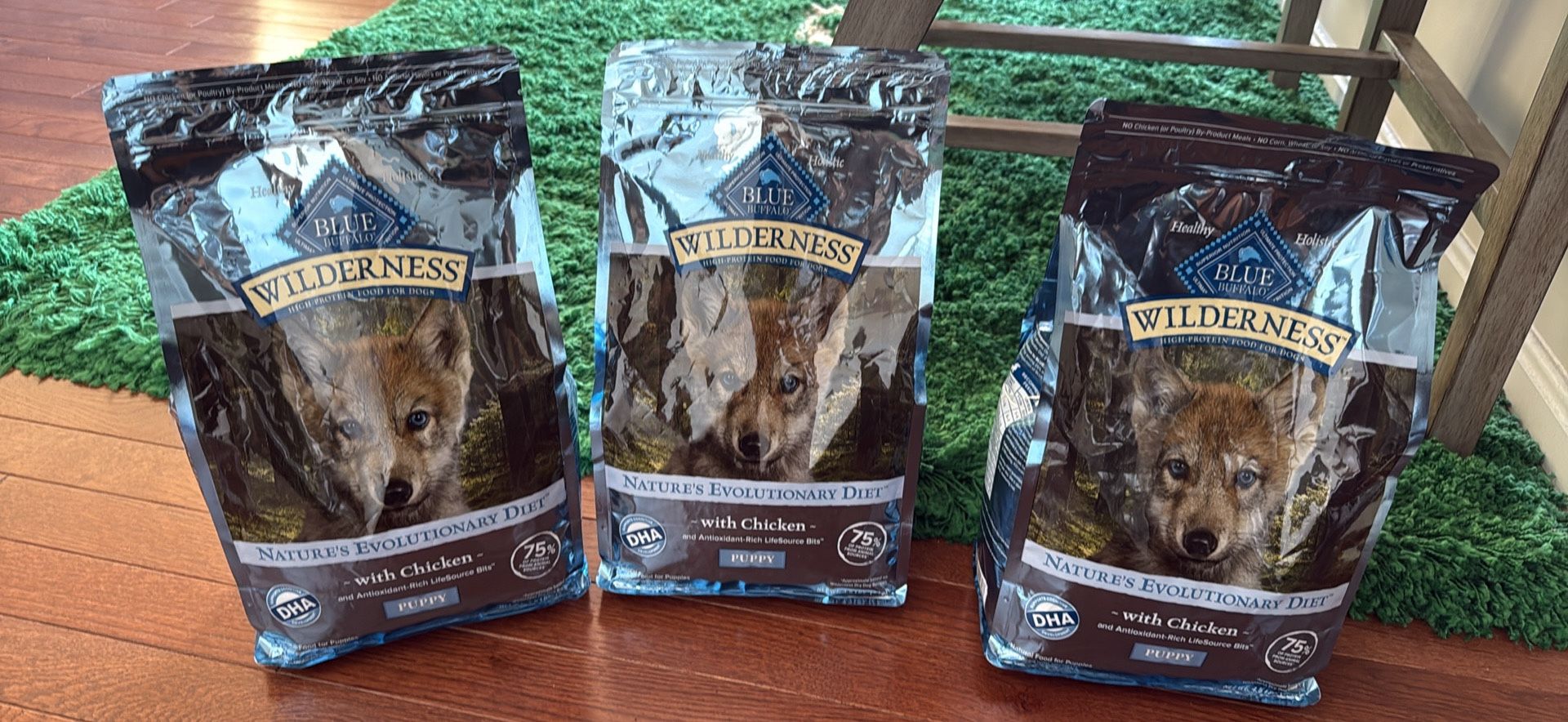 Blue buffalo puppy dry food $10 /each