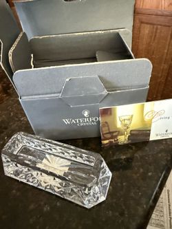 Waterford, Cristil Business Card Holder In Box
