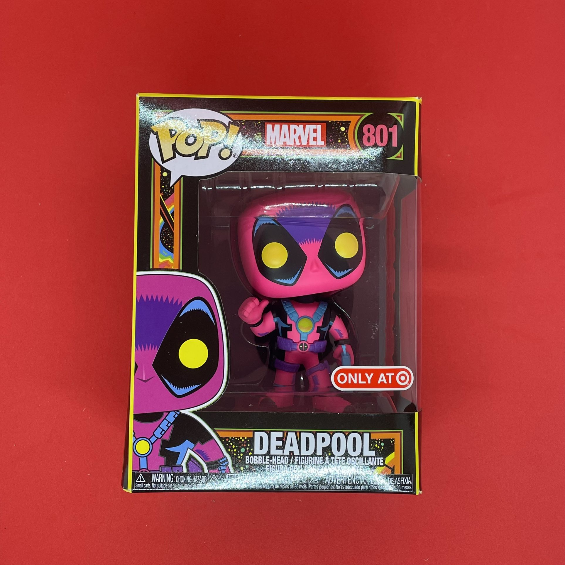 Funko POP! Marvel: Black Light DEADPOOL #801 Target Exclusive Vinyl Figure E05