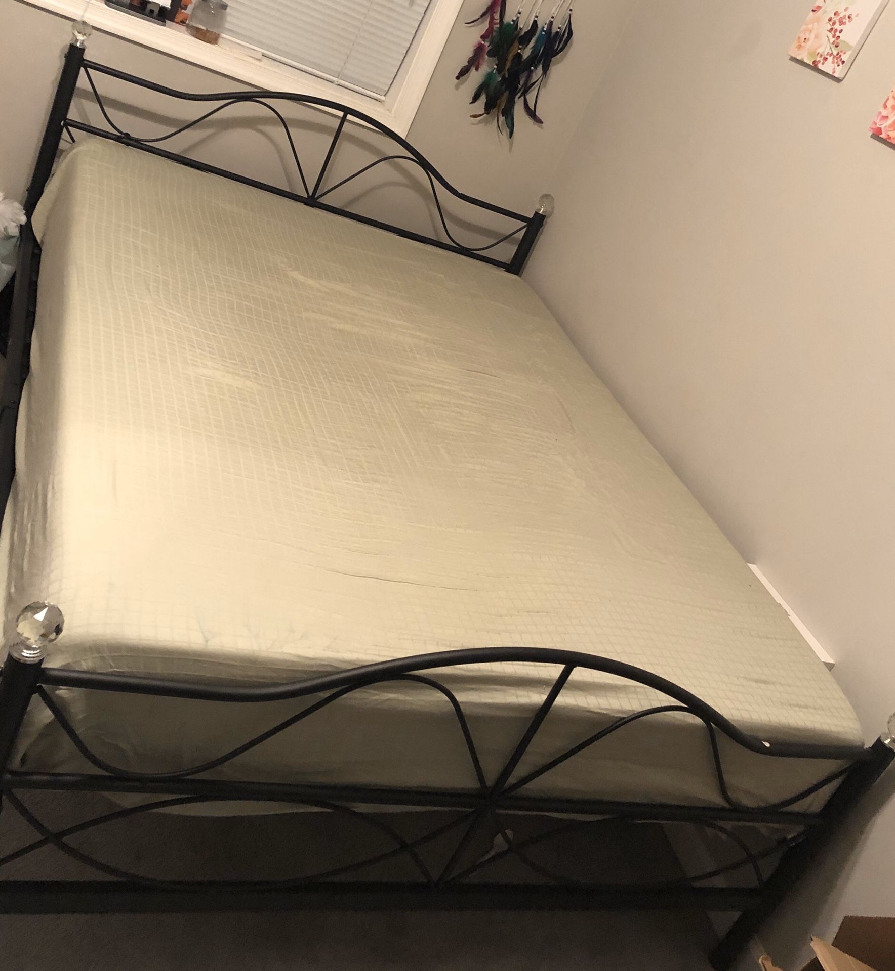 Metal bed frame with 10 inches memory foam mattress- Full Size