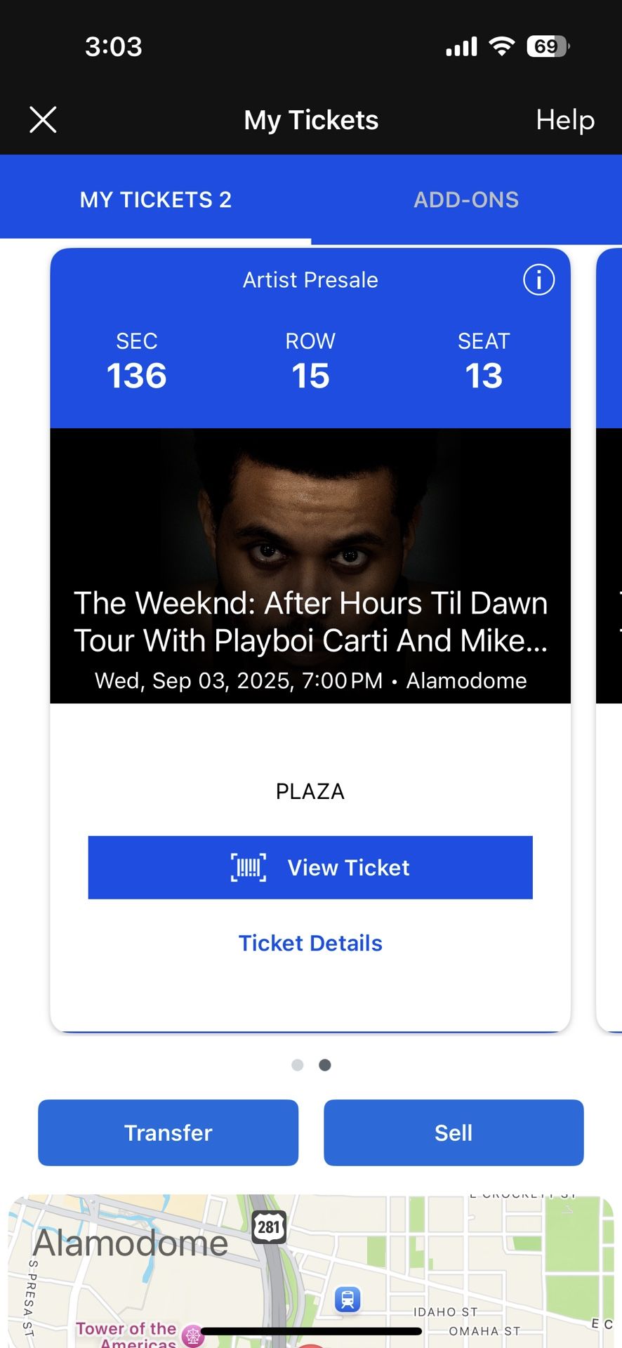 The Weeknd Ticket (SATX)