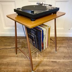 Record Table With Vinyl Storage MCM