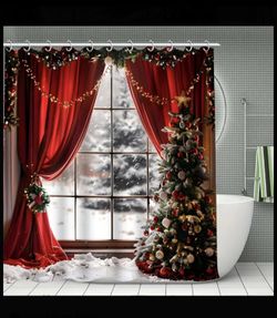 Christmas Shower Curtain for bath 