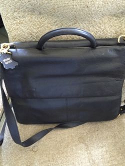 Valerie Stevens black leather large tote