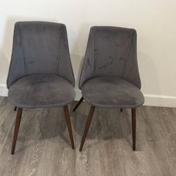 2 Grey Upholstered Chair 