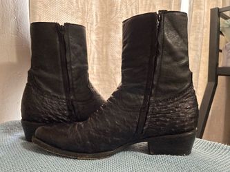 White Diamond Genuine Ostrich Boot w/ Zipper