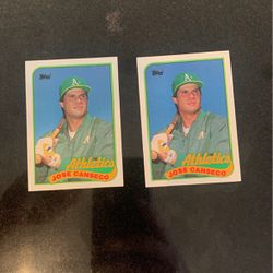 2 Near Mint Condition Jose Canseco 1989 Topps # 500 Error/misprint Cards