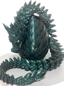 Green Sparkle Flexi Articulated 23 inches Dragon with Egg