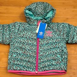 Adidas Puffer Hoodie Jacket Size 12m Toddlers 