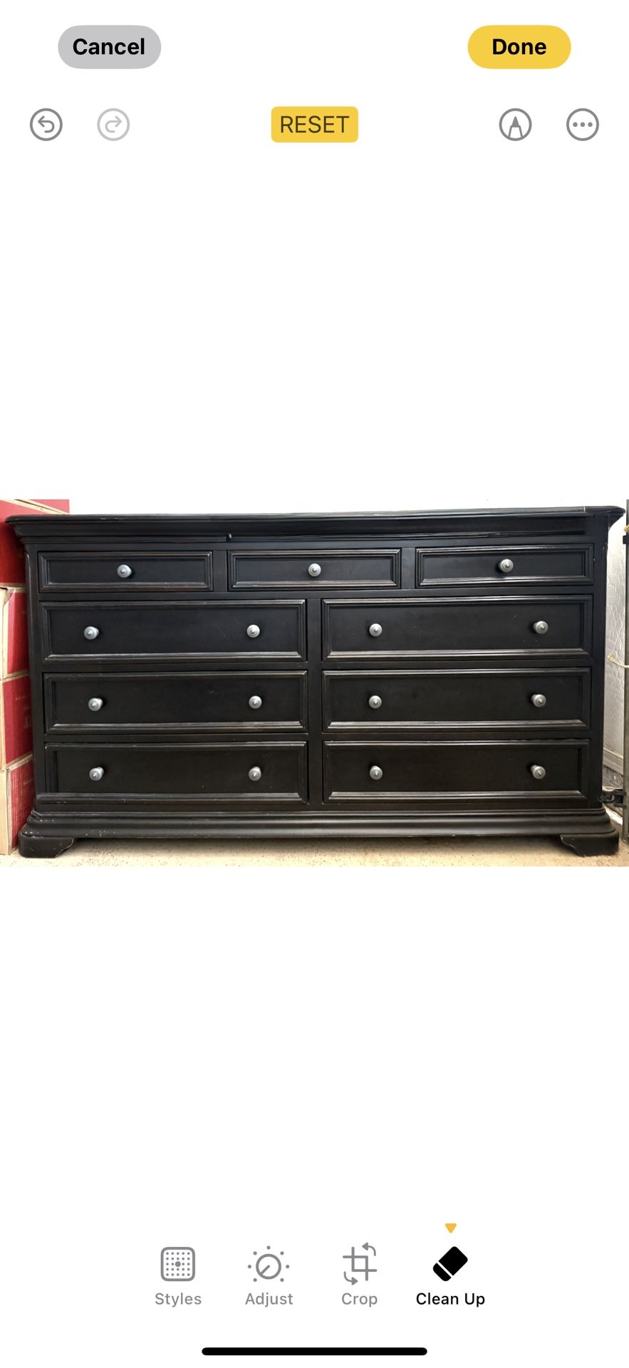 Black Wide 9-Drawer Long Chest of Drawers / Dresser – Solid Storage, Elegant Finish