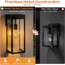 Solar Outdoor Wall Lights, 2-Pack