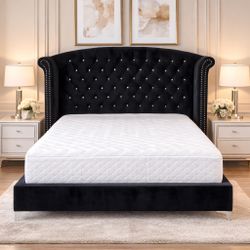 Black king size bed frame