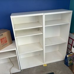 Four White Bookcases