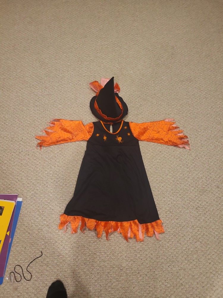 Orange And Black Witch Costume Toddler 2-4