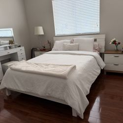 Queen Size Bedroom Set ( Color White ) For Sale ( $750 OBO )